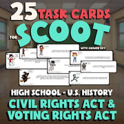 Civil Rights Act & Voting Rights Act SCOOT TASK CARDS U.S. History Game