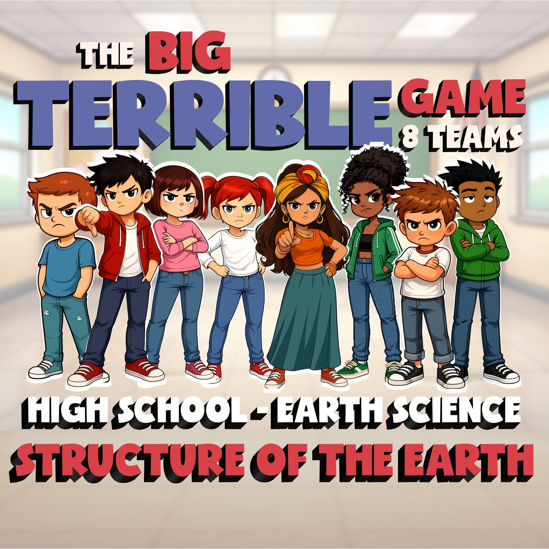 Structure of the Earth BIG TERRIBLE GAME - No Prep Earth Science Review Activity