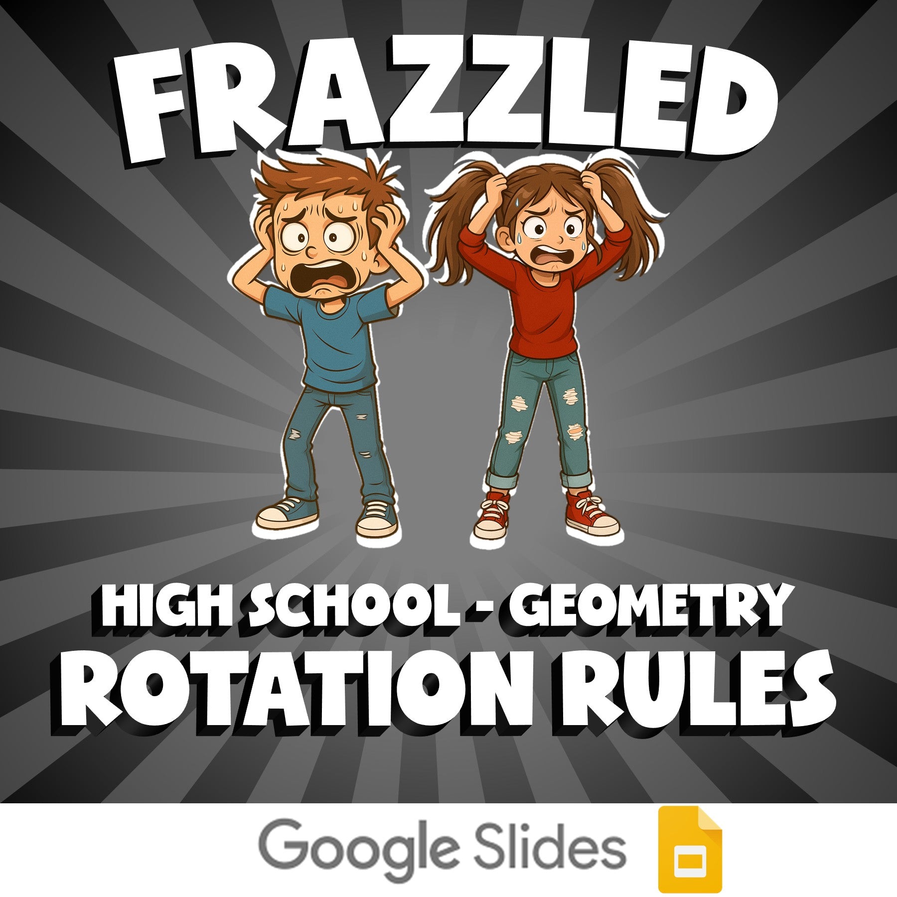 Rotation Rules FRAZZLED Math Game - No Prep Geometry Review Activity