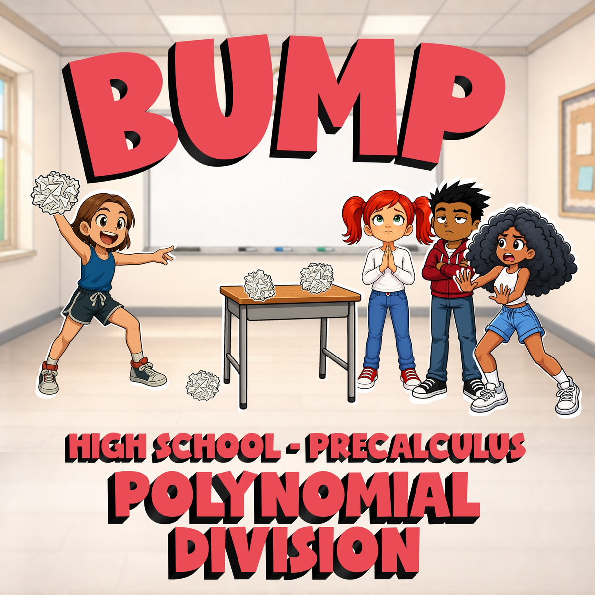 Polynomial Division BUMP Math Game - No Prep PreCalculus Review Activity