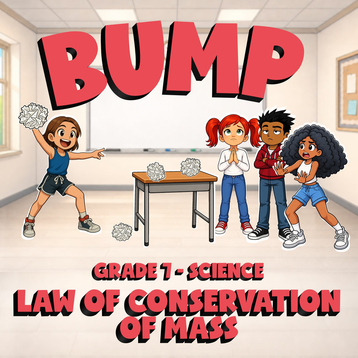 Law of Conservation of Mass BUMP Science Game - No Prep Grade 7 Review Activity