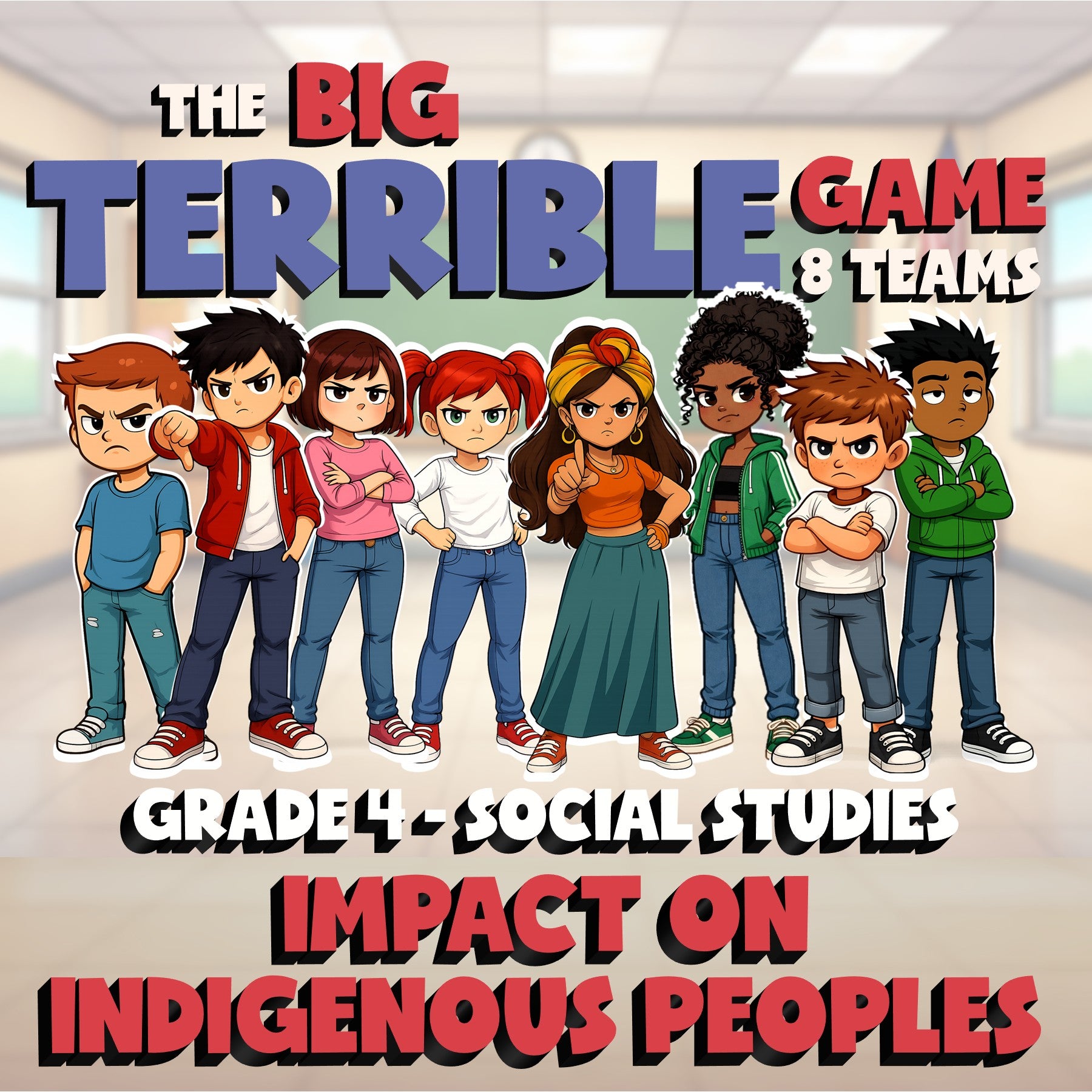 Impact on Indigenous Peoples BIG TERRIBLE GAME - No Prep Grade 4 Socials Review