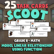 Model Linear Relationship Using Function SCOOT TASK CARDS Math Game - Grade 8