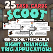Right Triangle Trig Applications SCOOT TASK CARDS Math Game - PreCalculus