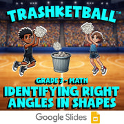 Identifying Right Angles in Shapes TRASHKETBALL Math Game - No Prep Grade 3