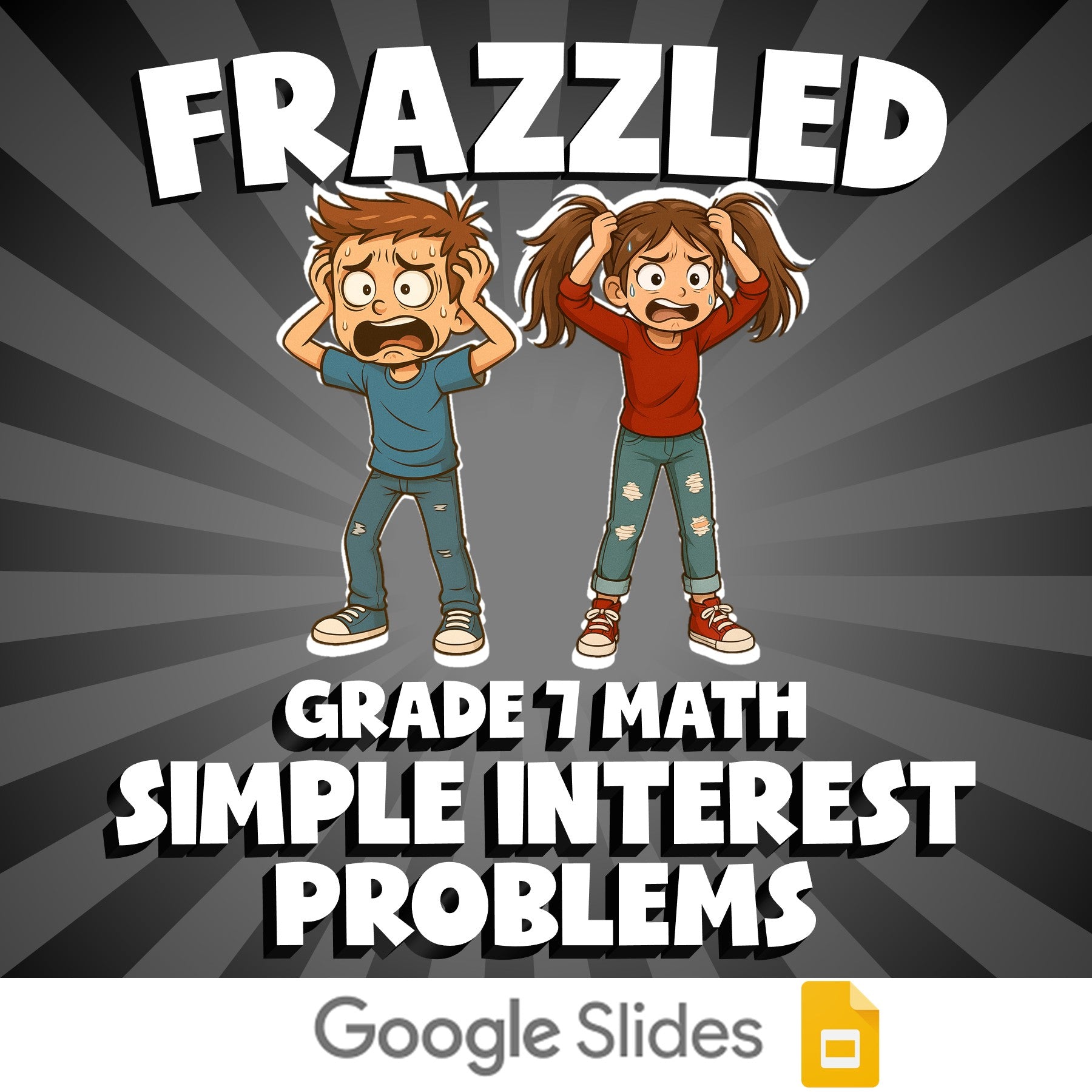 Simple Interest Problems FRAZZLED Math Game - No Prep Grade 7 Review Activity