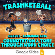 Connotation & Tone Through Word Choice TRASHKETBALL ELA Game - No Prep Grade 5