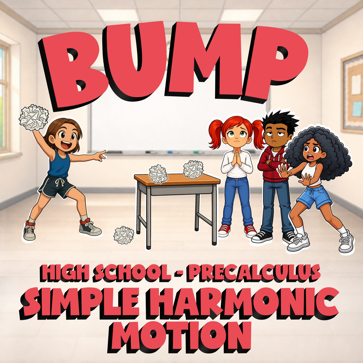 Simple Harmonic Motion BUMP Math Game - No Prep PreCalculus Review Activity