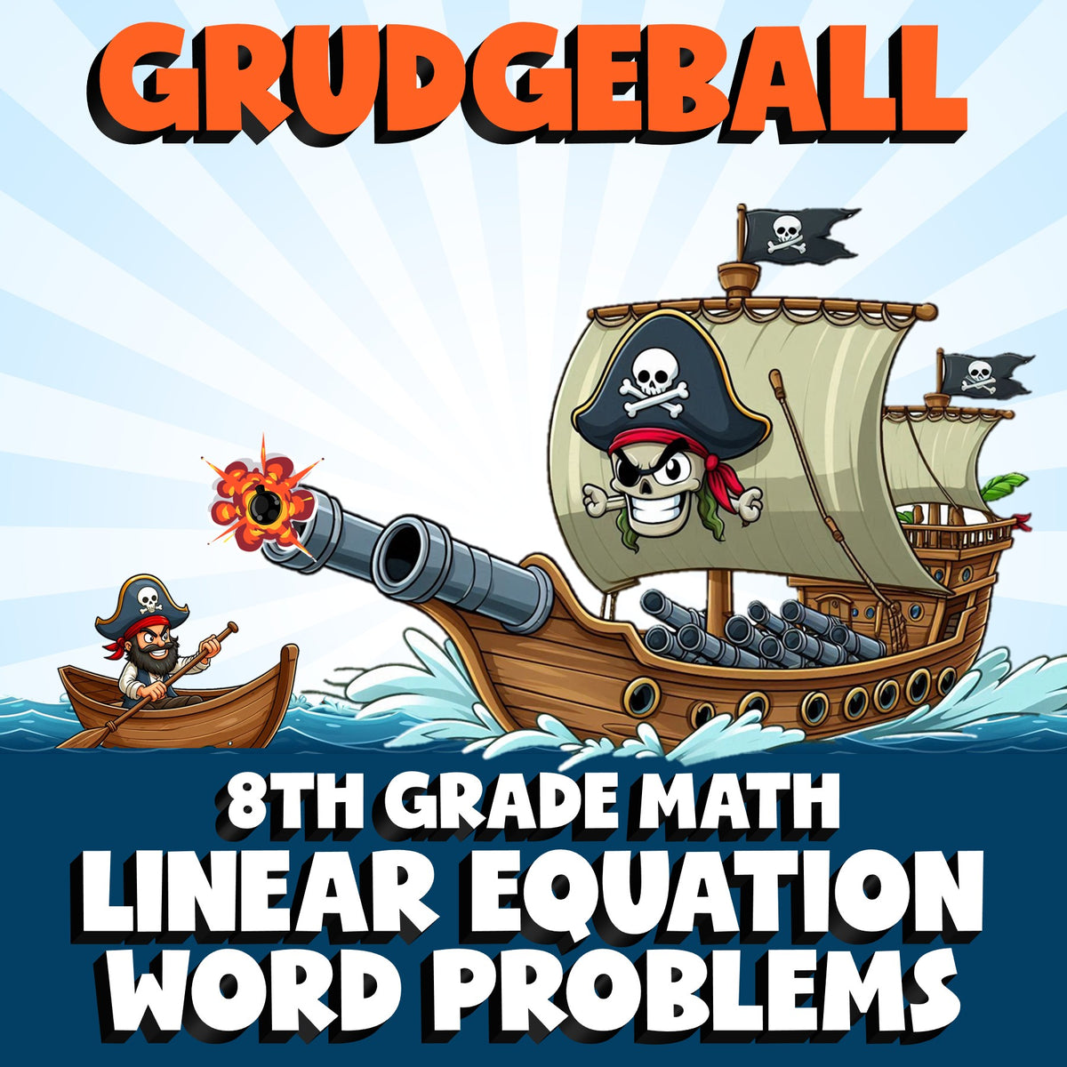 Linear Equation Word Problems GRUDGEBALL Math Game - No Prep Grade 8 Review