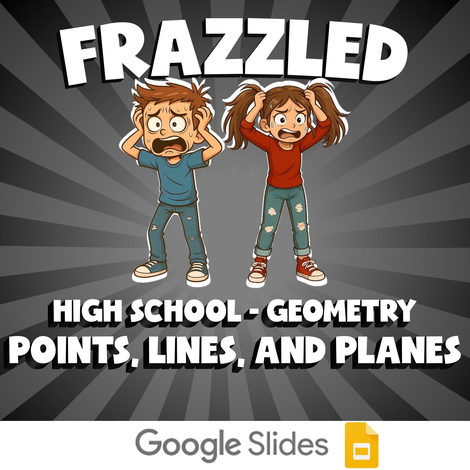 Points, Lines, and Planes FRAZZLED Math Game - No Prep Geometry Review Activity