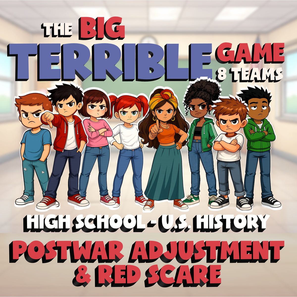Postwar Adjustment & Red Scare BIG TERRIBLE GAME - No Prep U.S. History Review