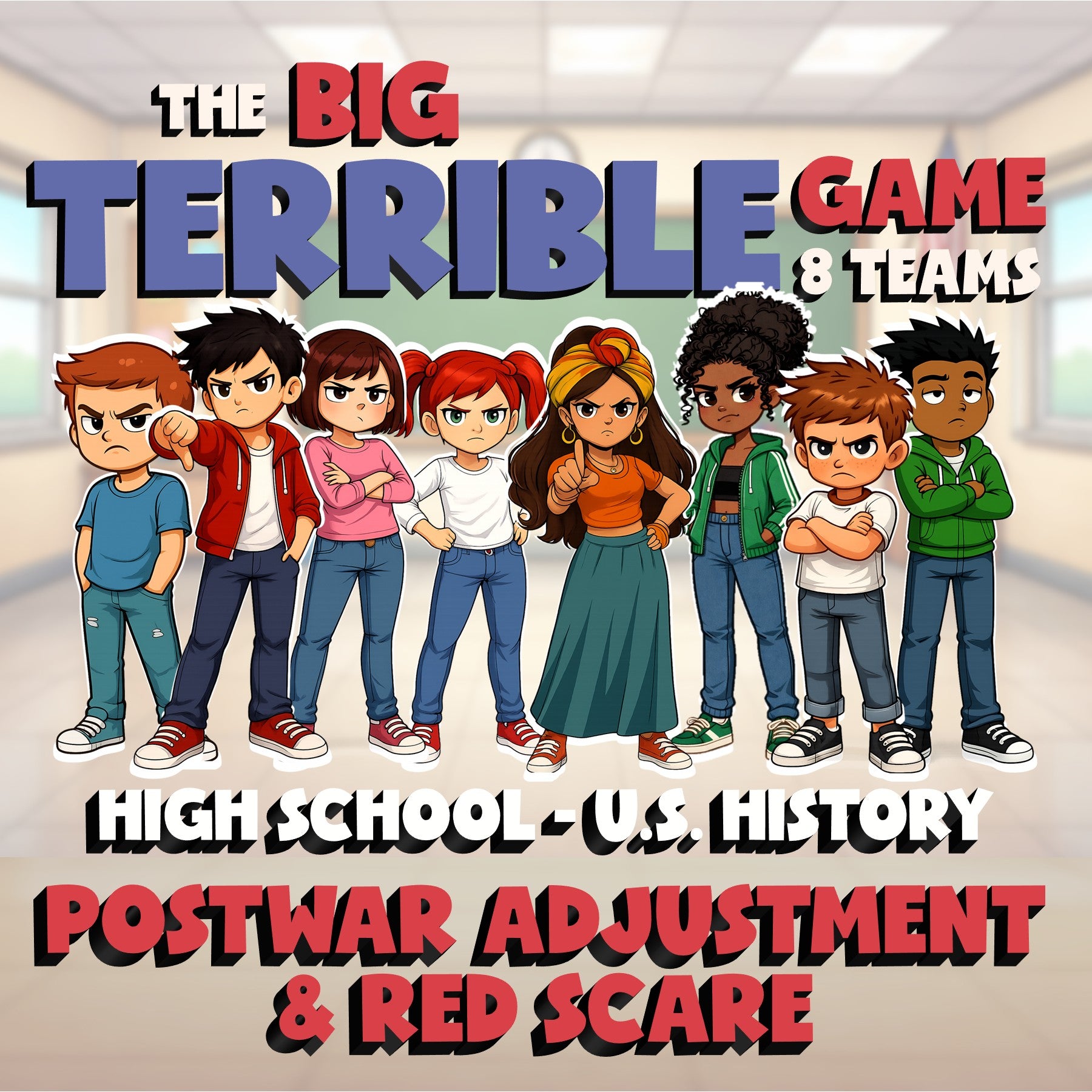 Postwar Adjustment & Red Scare BIG TERRIBLE GAME - No Prep U.S. History Review