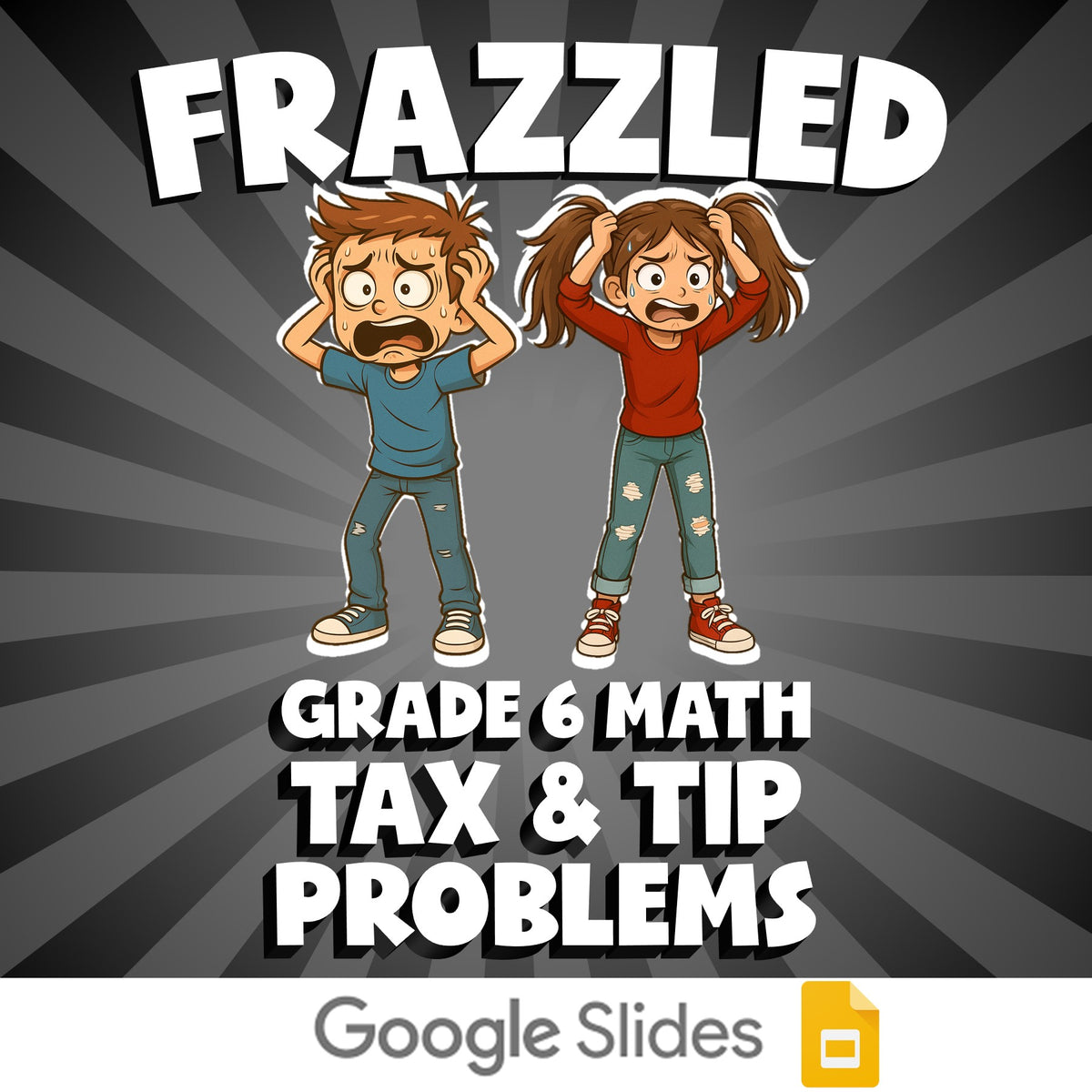 Tax & Tip Problems FRAZZLED Math Game - No Prep Grade 6 Review Activity