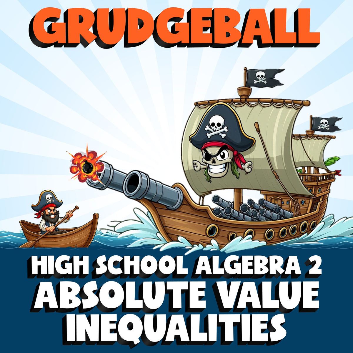 Absolute Value Inequalities GRUDGEBALL Math Game - No Prep Algebra 2 Review