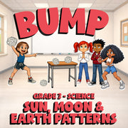 Sun, Moon & Earth Patterns BUMP Science Game - No Prep Grade 3 Review Activity