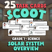 Solar System Overview SCOOT TASK CARDS Science Game - No Prep Grade 7 Review