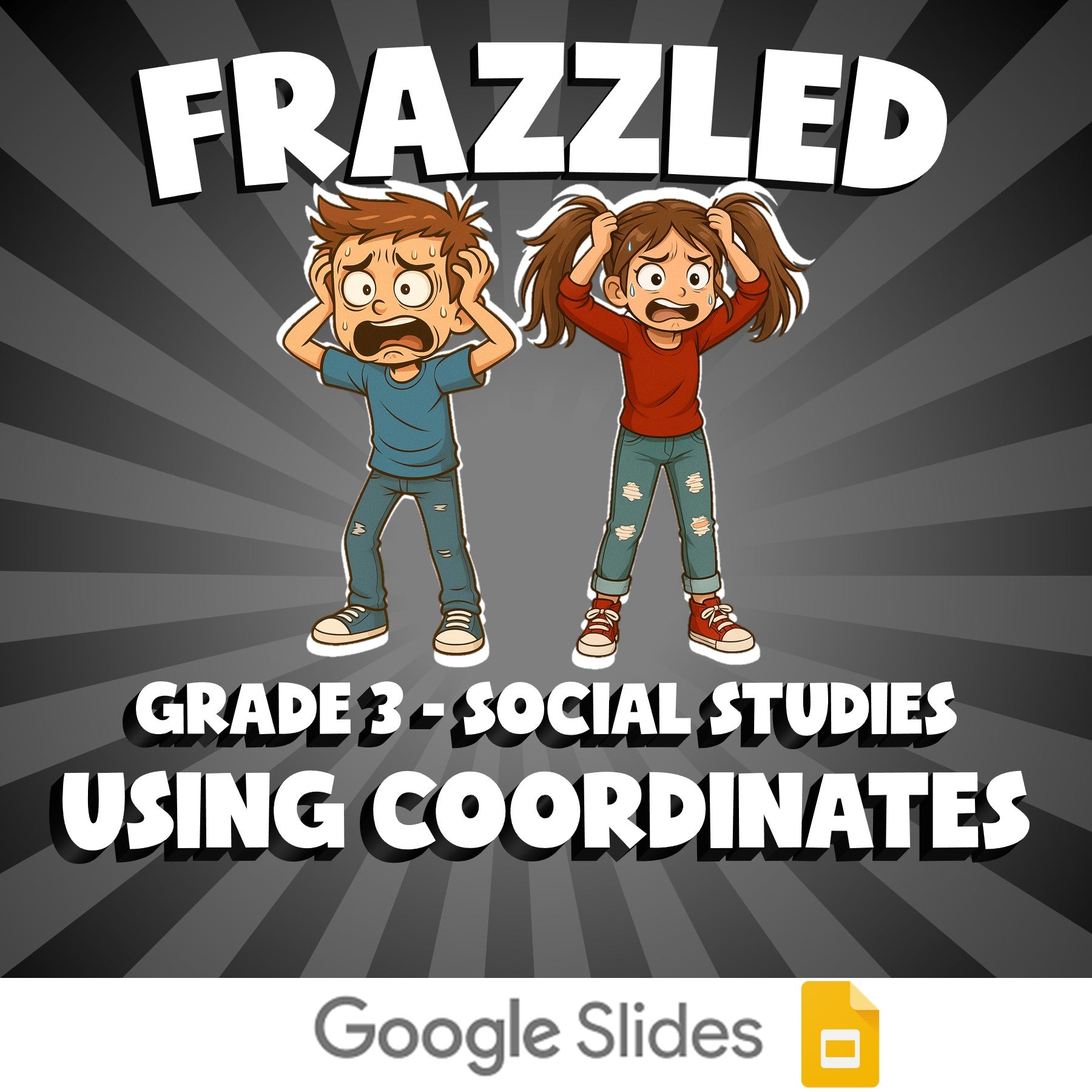 Using Coordinates FRAZZLED Socials Game - No Prep Grade 3 Review Activity