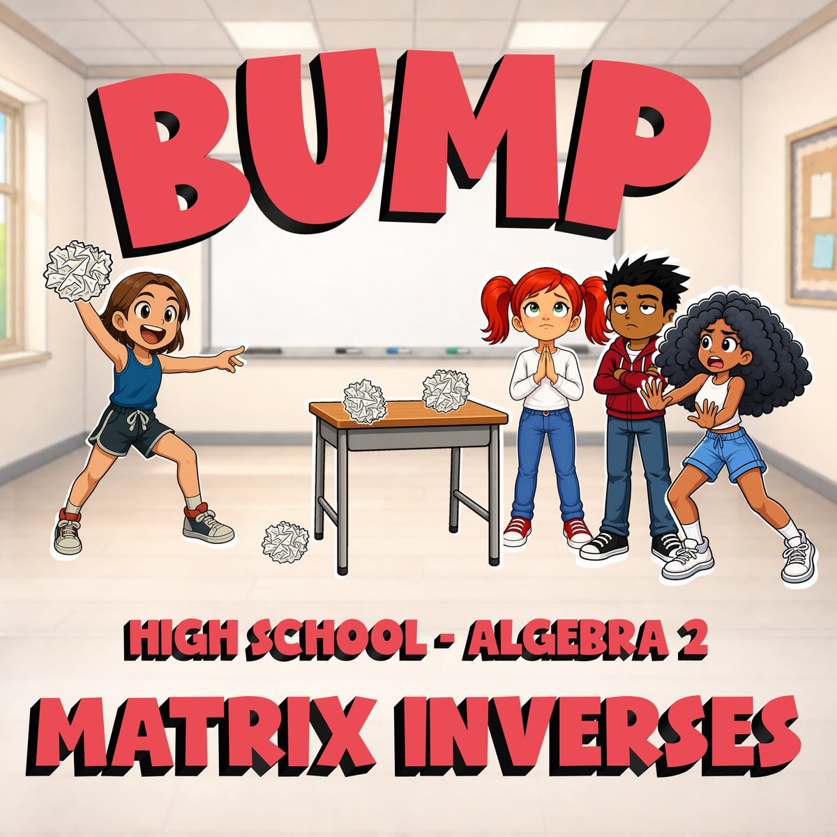 Matrix Inverses BUMP Math Game - No Prep Algebra 2 Review Activity