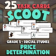 Price Determination SCOOT TASK CARDS Socials Game - No Prep Grade 5 Review