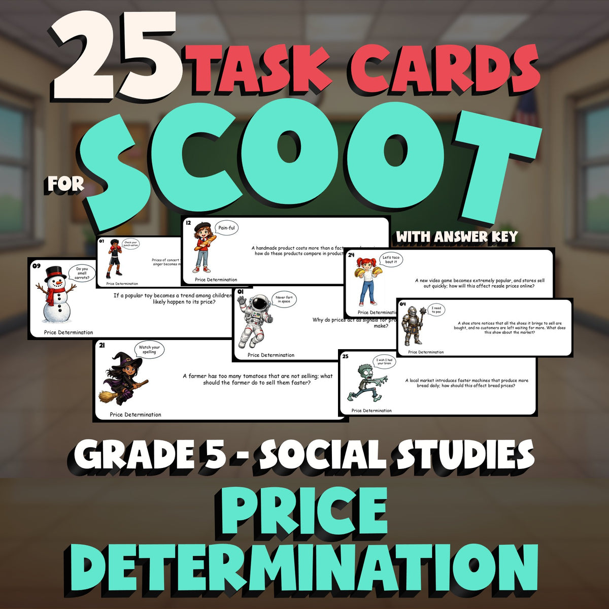 Price Determination SCOOT TASK CARDS Socials Game - No Prep Grade 5 Review