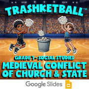 Medieval Conflict of Church & State TRASHKETBALL Socials Game - No Prep Grade 7