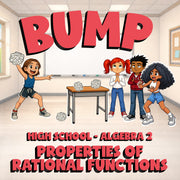 Properties of Rational Functions BUMP Math Game - No Prep Algebra 2 Review