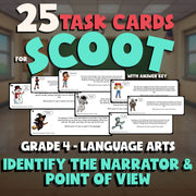 Identify the Narrator & Point of View SCOOT TASK CARDS ELA Game - Grade 4