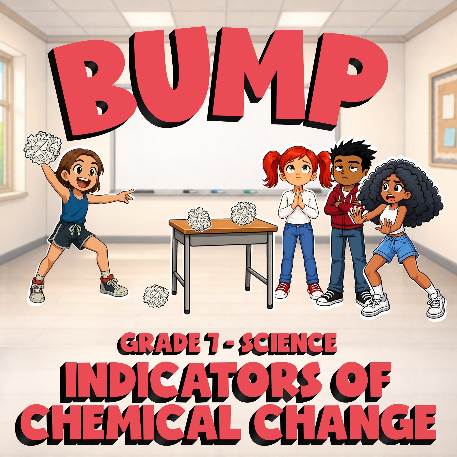 Indicators of Chemical Change BUMP Science Game - No Prep Grade 7 Review