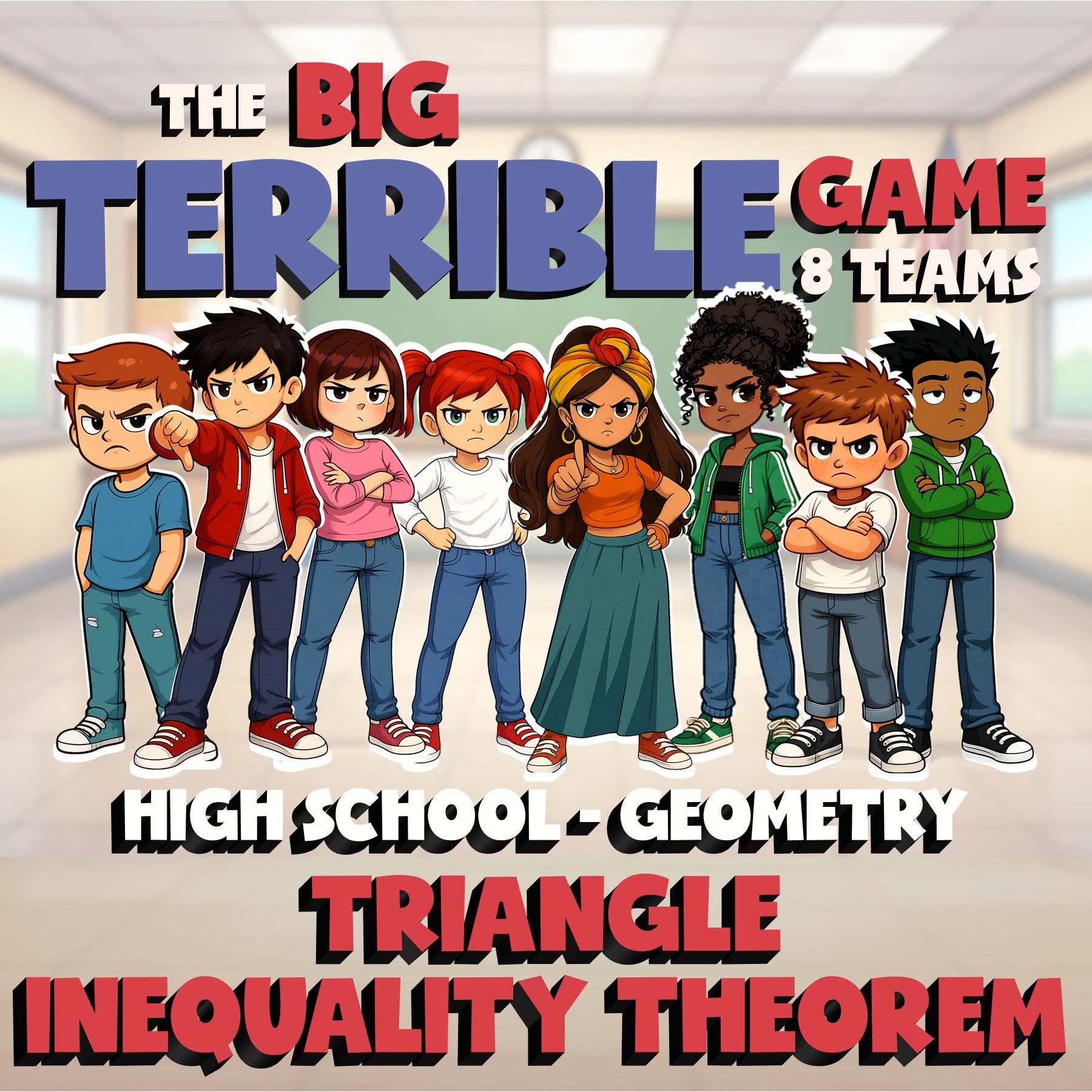 Triangle Inequality Theorem BIG TERRIBLE GAME - No Prep Geometry Math Review