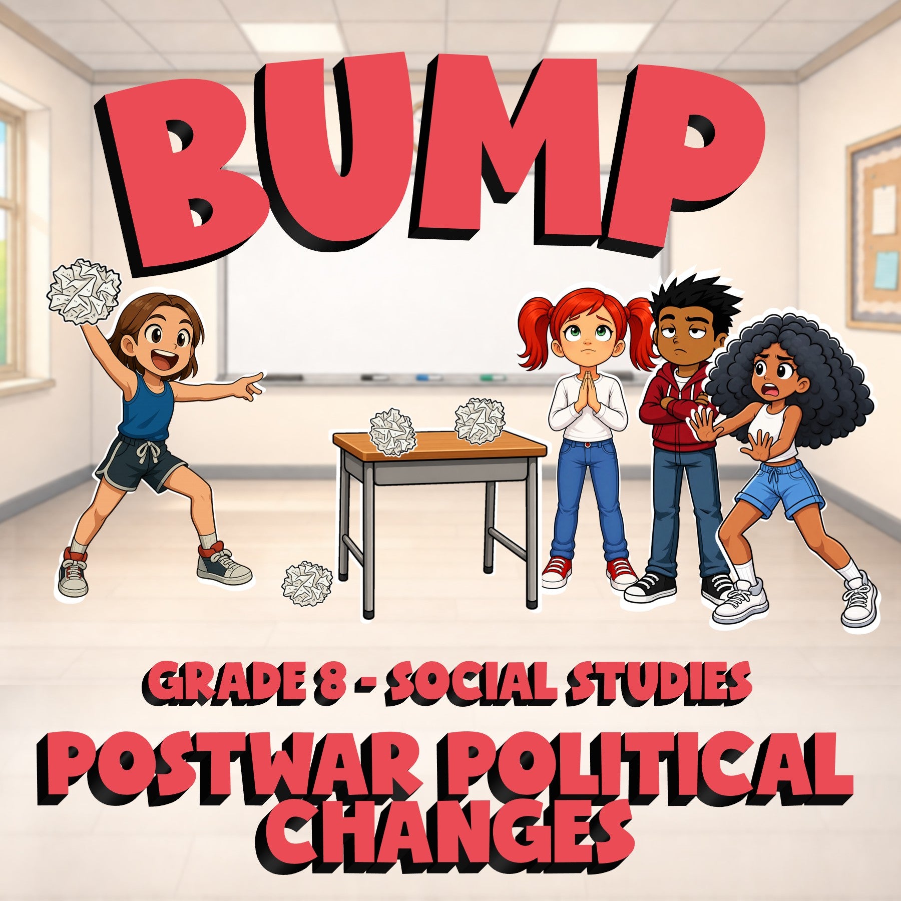 Postwar Political Changes BUMP Socials Game - No Prep Grade 8 Review Activity