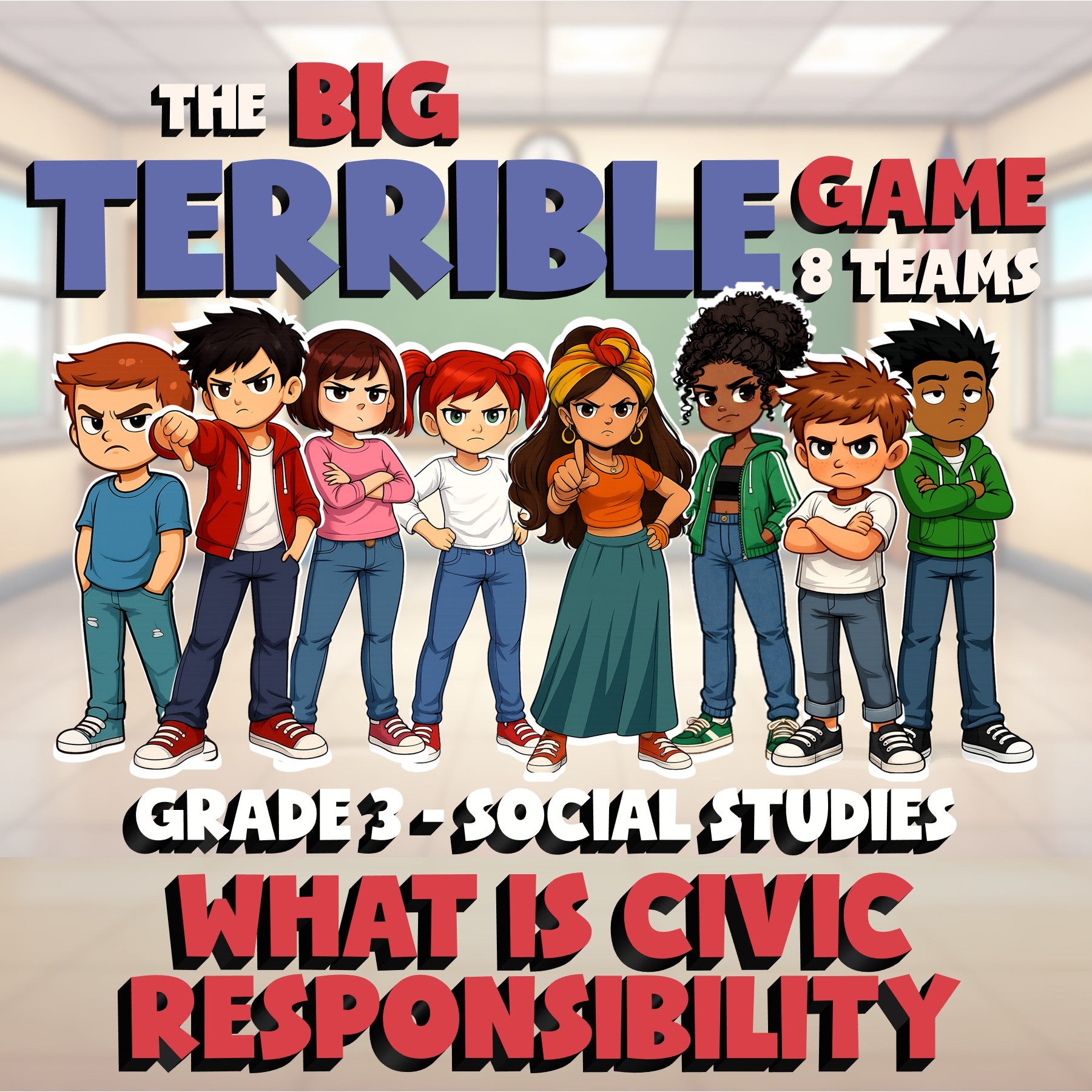 What Is Civic Responsibility BIG TERRIBLE GAME - No Prep Grade 3 Socials Review
