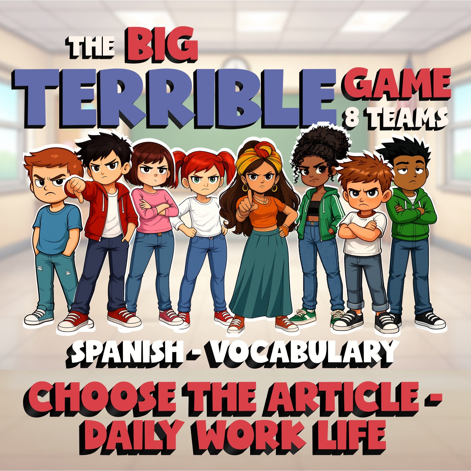 Choose The Article - Daily Work Life BIG TERRIBLE GAME - Spanish Exercise