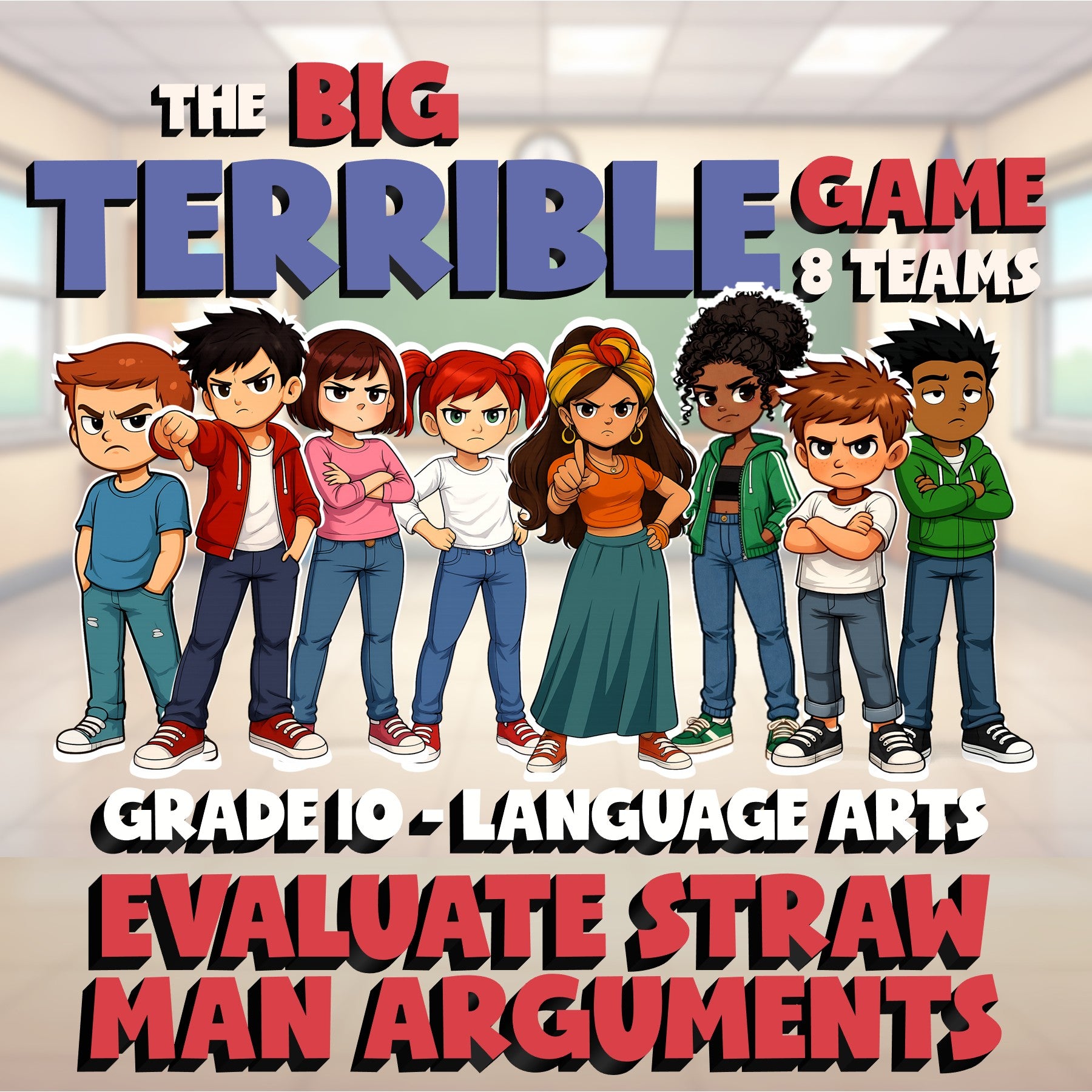 Evaluate Straw Man Arguments BIG TERRIBLE GAME - No Prep Grade 10 ELA Review