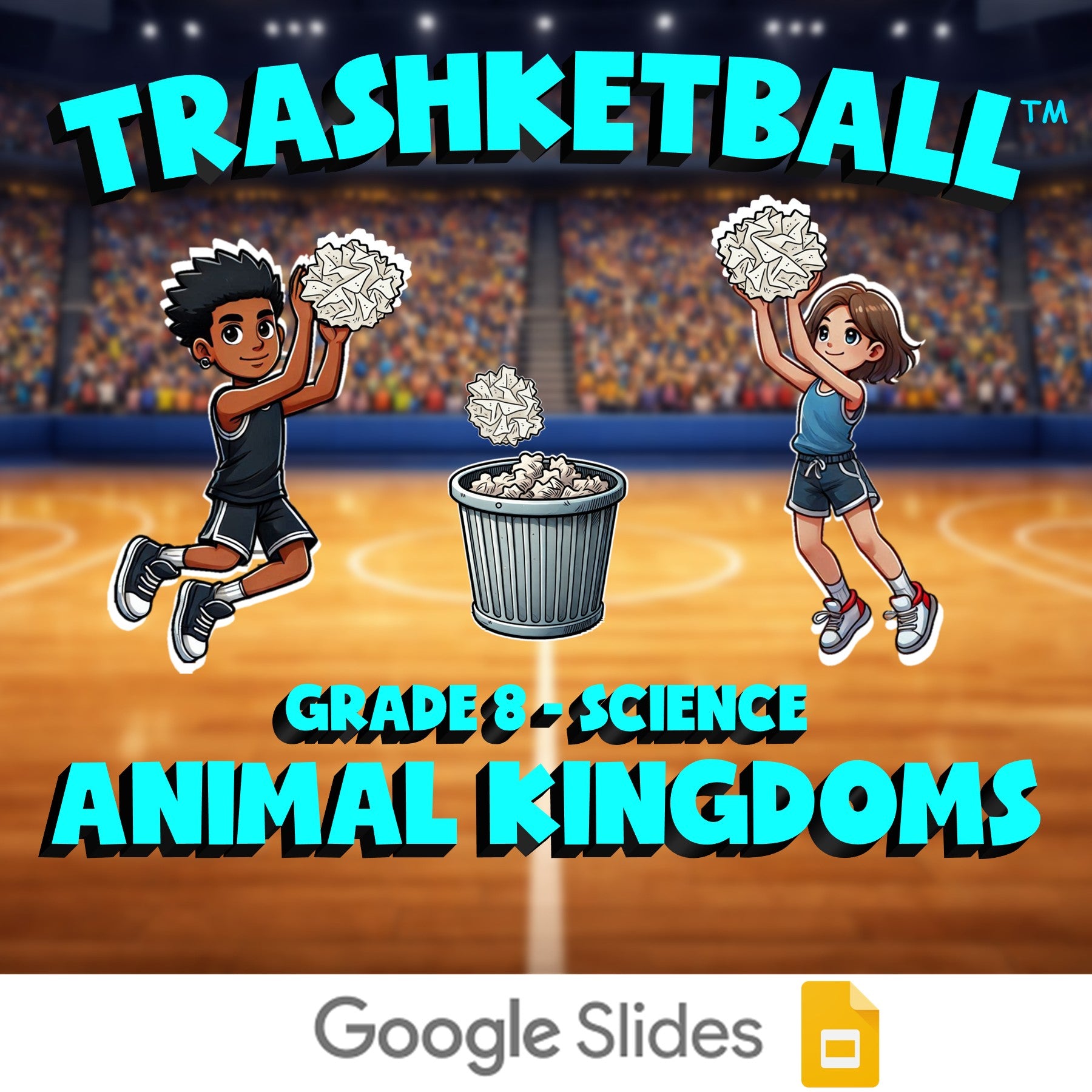 Animal Kingdoms TRASHKETBALL Science Game - No Prep Grade 8 Review Activity