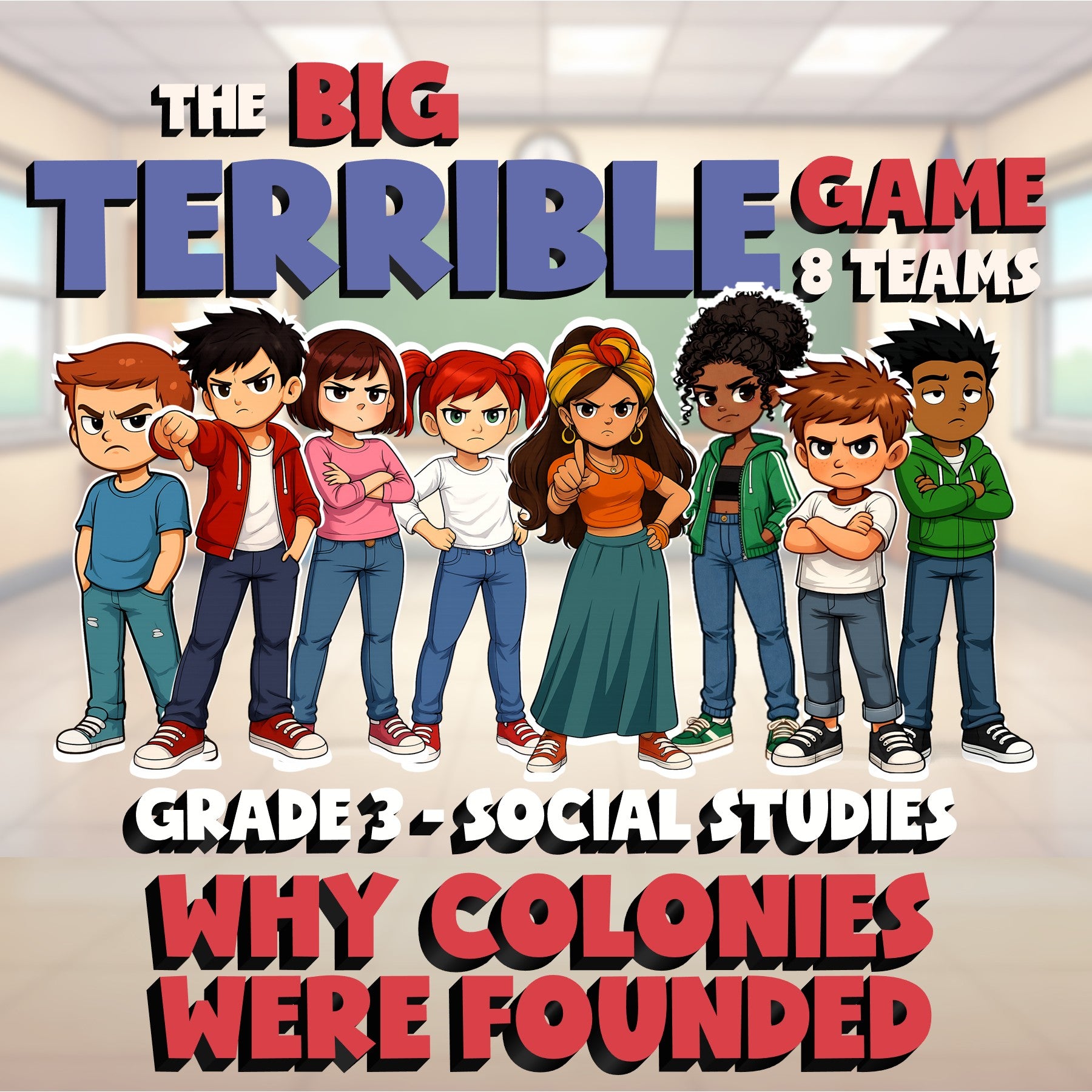 Why Colonies Were Founded BIG TERRIBLE GAME - No Prep Grade 3 Socials Review