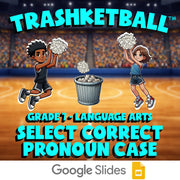 Select Correct Pronoun Case TRASHKETBALL ELA Game - No Prep Grade 7 Review