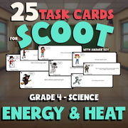 Energy & Heat SCOOT TASK CARDS Science Game - No Prep Grade 4 Review Activity