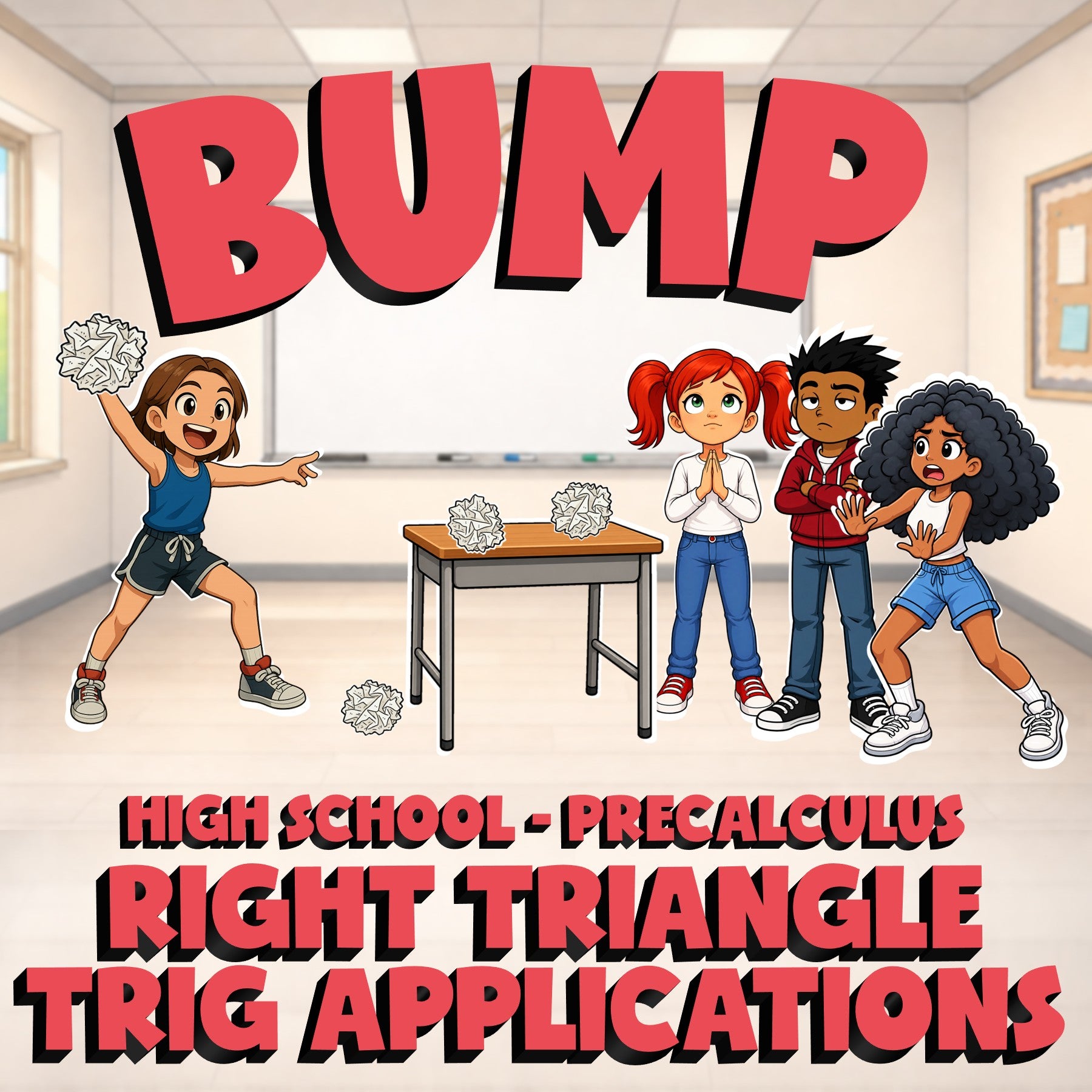 Right Triangle Trig Applications BUMP Math Game - No Prep PreCalculus Review