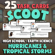 Hurricanes & Tropical Storms SCOOT TASK CARDS Game - No Prep Earth Science