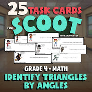 Identify Triangles by Angles SCOOT TASK CARDS Math Game - No Prep Grade 4 Review