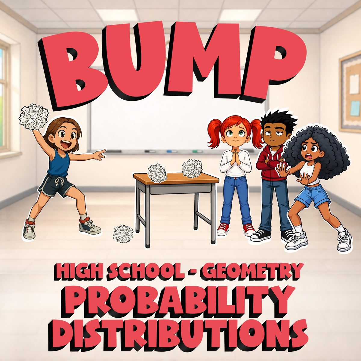 Probability Distributions BUMP Math Game - No Prep Geometry Review Activity