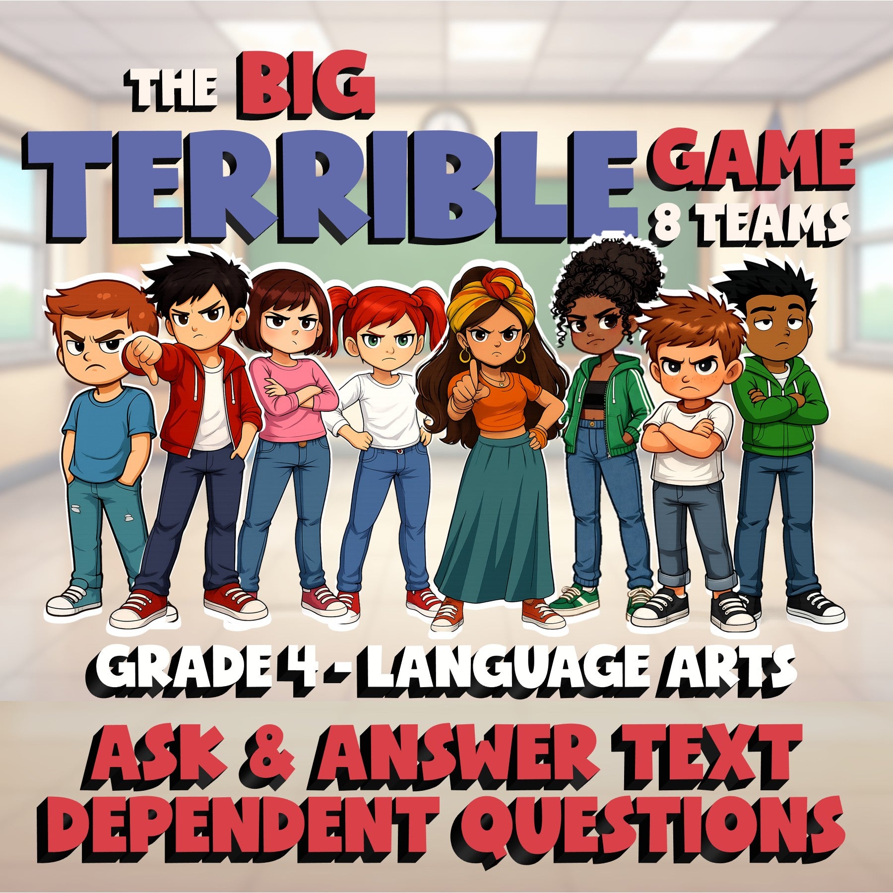 Ask & Answer Text Dependent Questions BIG TERRIBLE GAME - Grade 4 ELA Review
