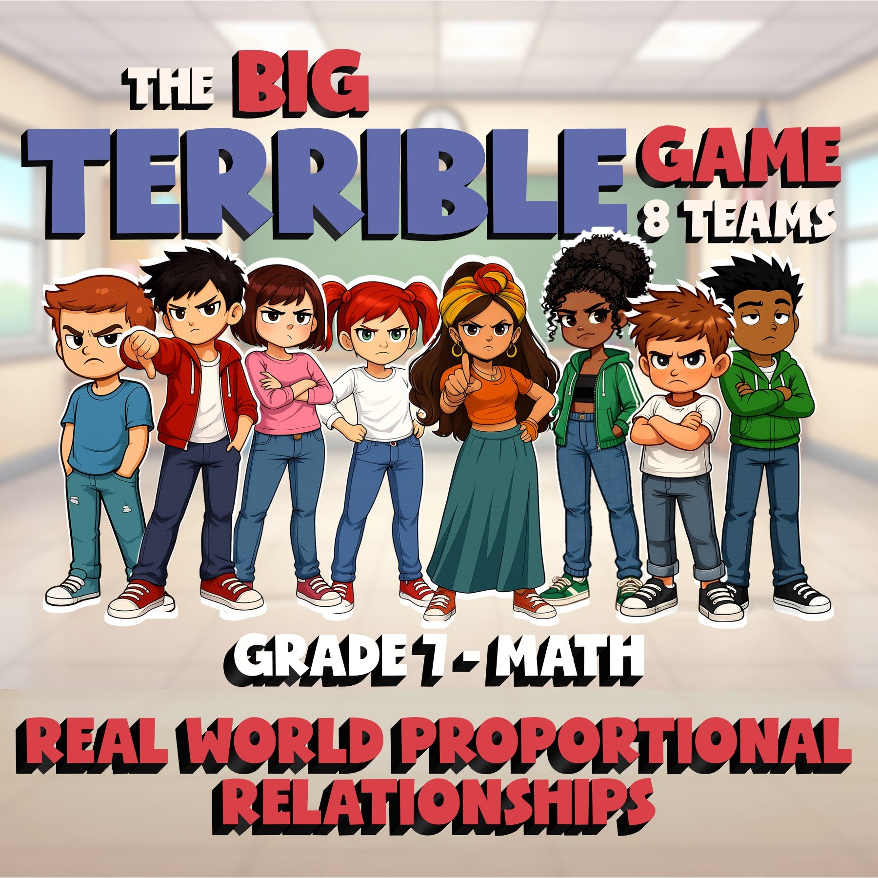 Real World Proportional Relationships BIG TERRIBLE GAME - Grade 7 Math Review