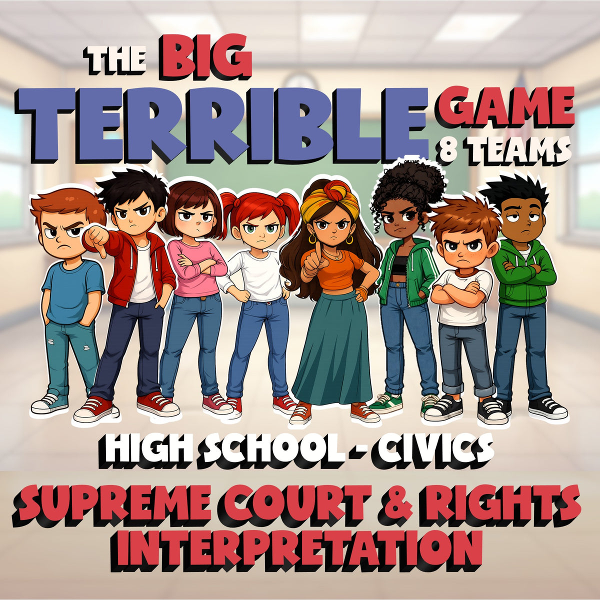 Supreme Court & Rights Interpretation BIG TERRIBLE GAME - No Prep Civics Review