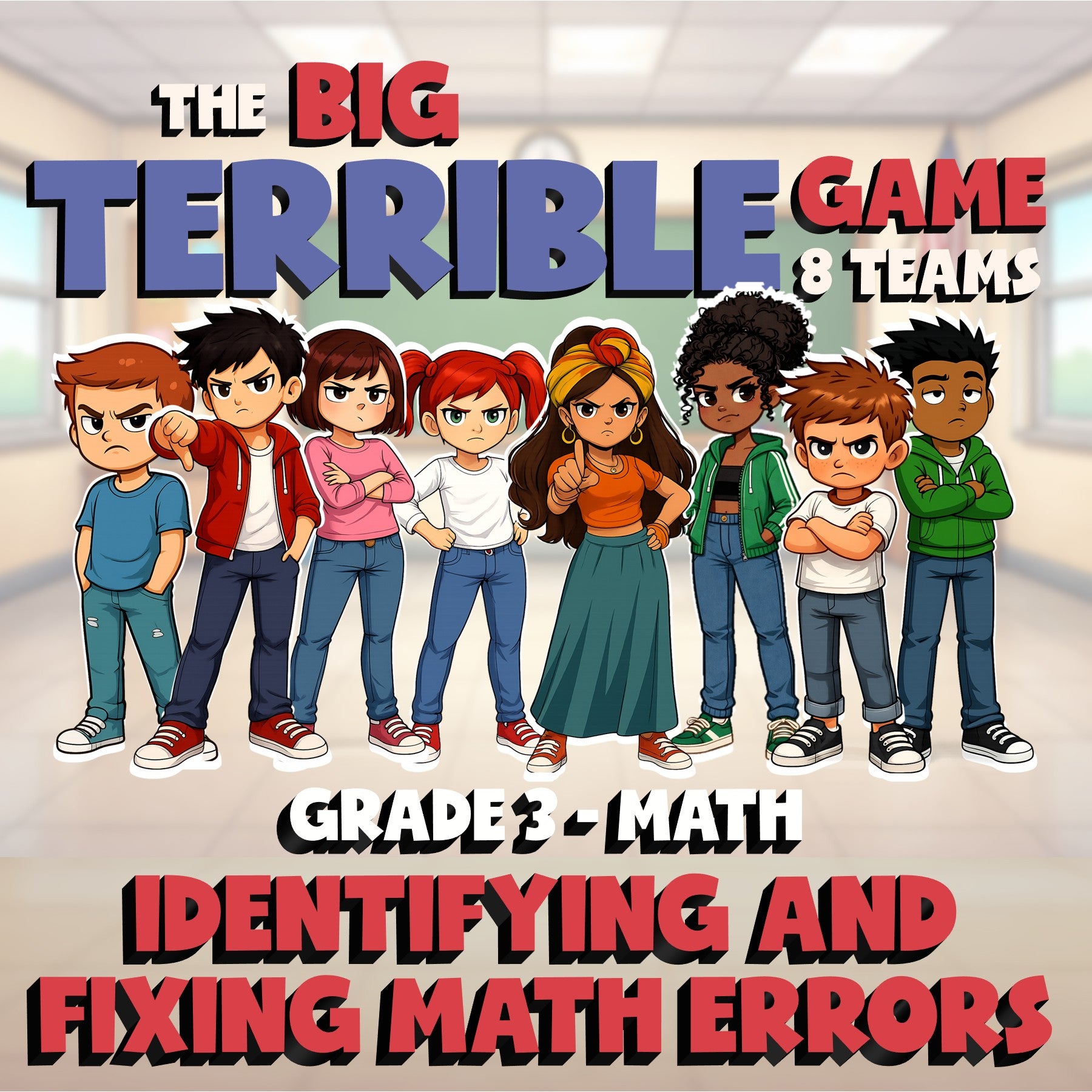 Identifying and Fixing Math Errors BIG TERRIBLE GAME - Grade 3 Math Review