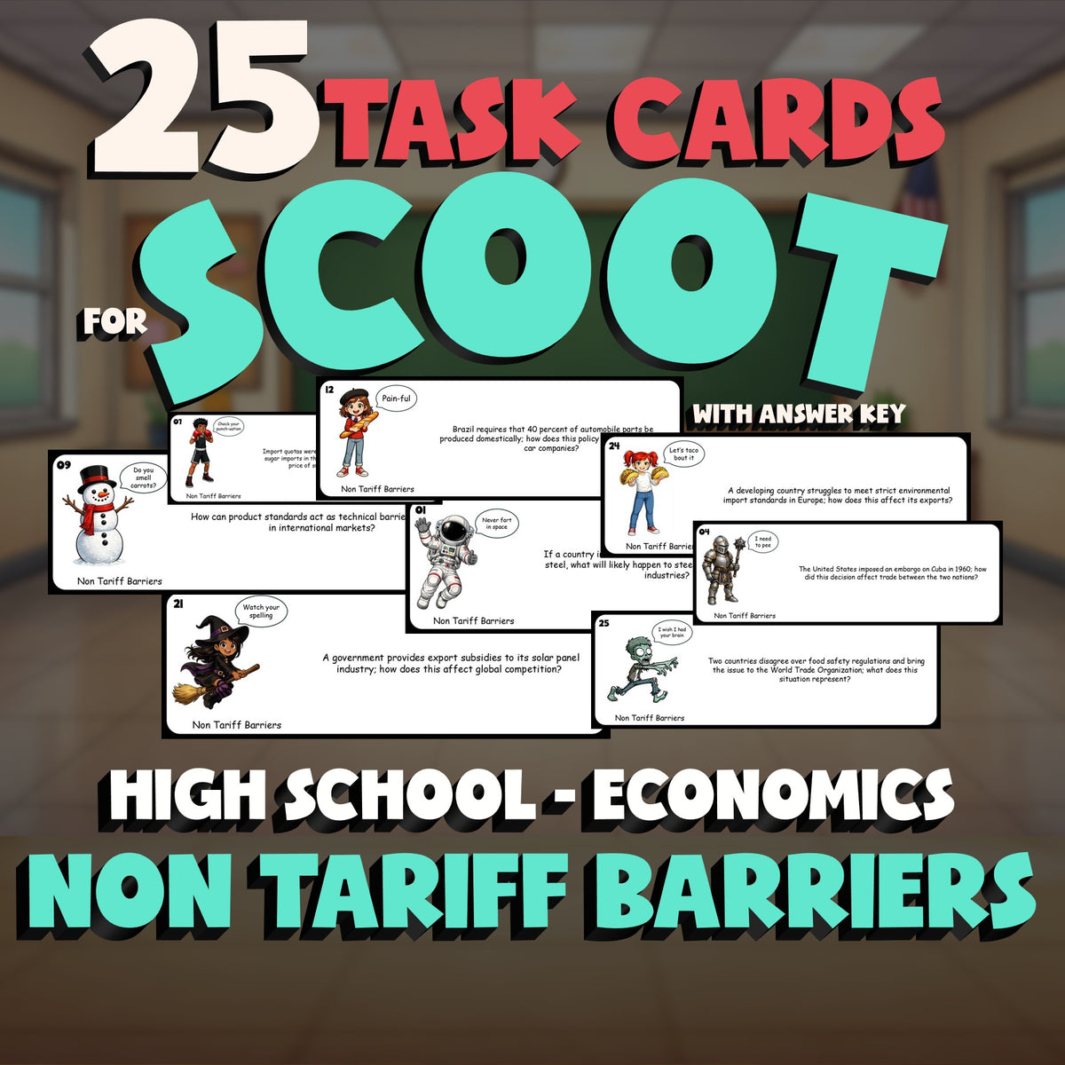 Non Tariff Barriers SCOOT TASK CARDS Economics Game - No Prep Review Activity