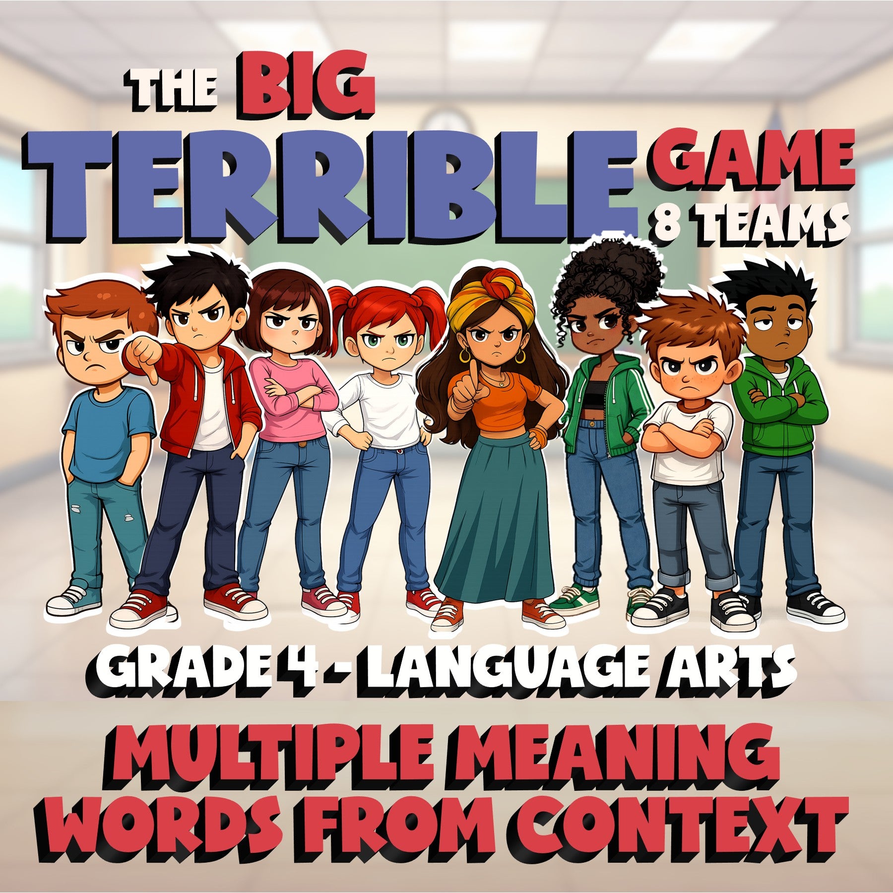 Multiple Meaning Words from Context BIG TERRIBLE GAME - Grade 4 ELA Review