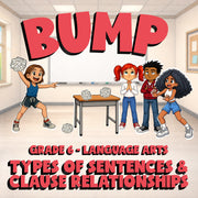Types of Sentences & Clause Relationships BUMP ELA Game - No Prep Grade 6 Review