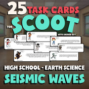 Seismic Waves SCOOT TASK CARDS Game - No Prep Earth Science Review Activity
