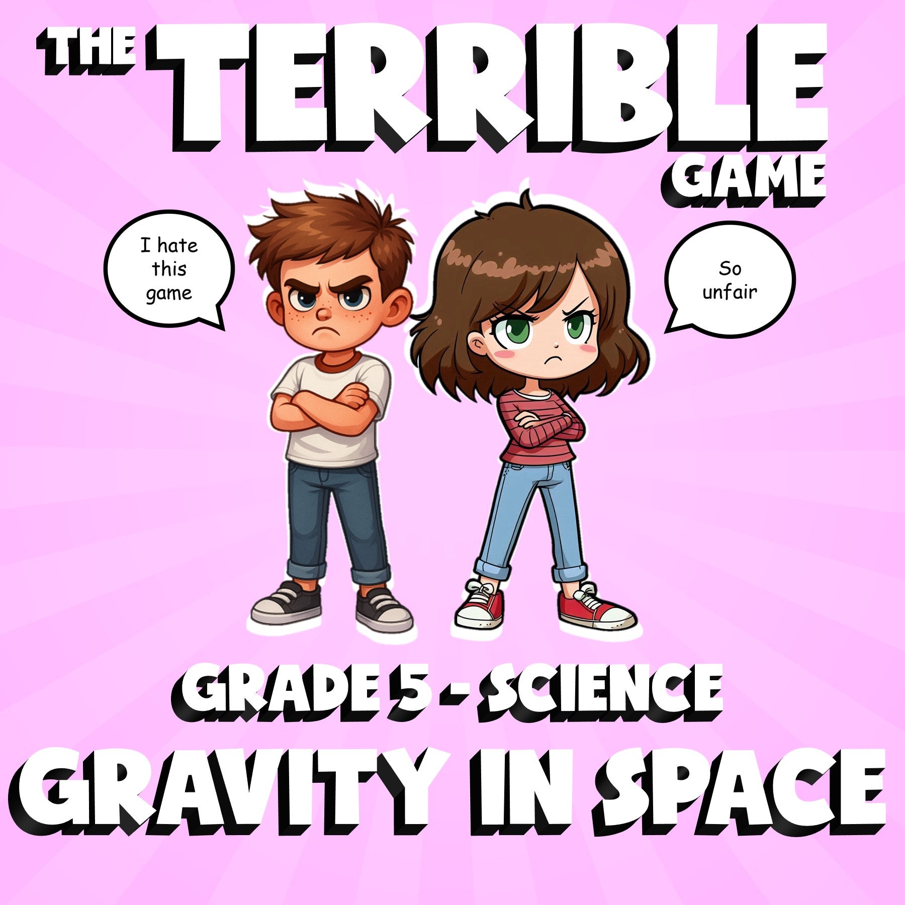 Gravity in Space THE TERRIBLE GAME - No Prep Grade 5 Science Review Activity